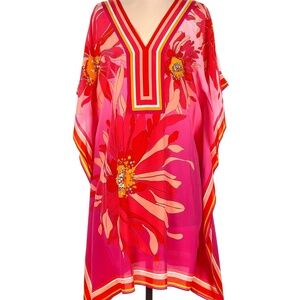 NEW with tags Trina Turk Theodora dress caftan coverup kaftan Silk XS/S